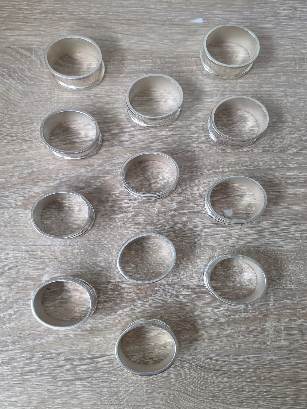 Pottery Barn Maxfield Monogrammed Silver Plated Napkin Rings Set of 12 Letter W